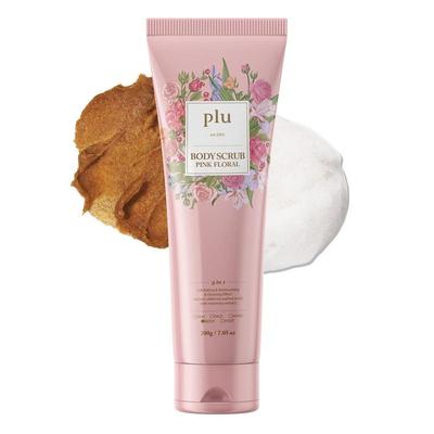 Plu Körperpeeling mit rosa Blumen, 200 g