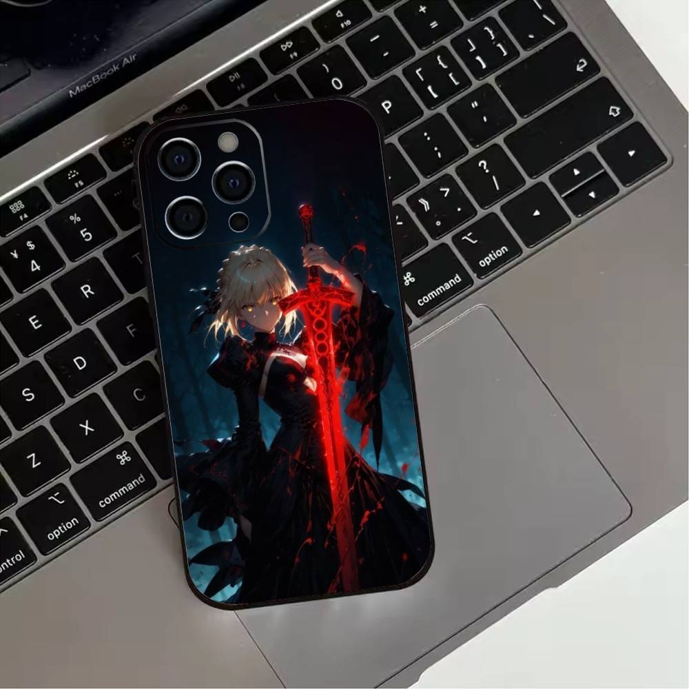 Fate Z-zero 12Stay Night Saber Phone Case  For iPhone17,16,15,14,13,12,11 Plus,Pro Max Soft Black Cover