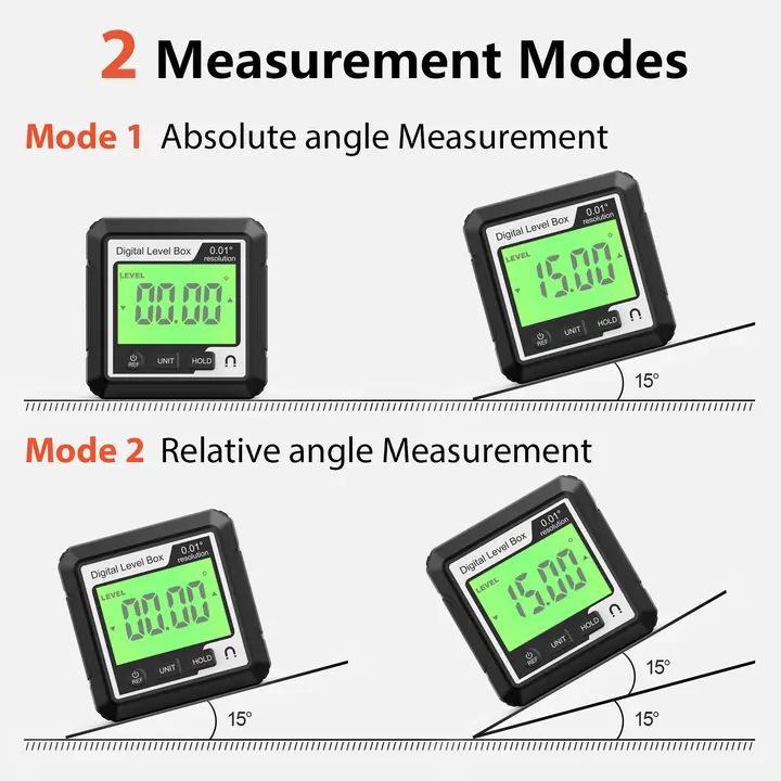 Magnetic Digital Protractor & Inclinometer for Angle and Slope Measurement
