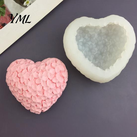 Heat Resistant Silicone Molds Heart Flower Mold, 3D Mousse Cake Candle Soap Easy Clean Bakeware Set Making, Fondant Resin Epoxy Craft Tool for