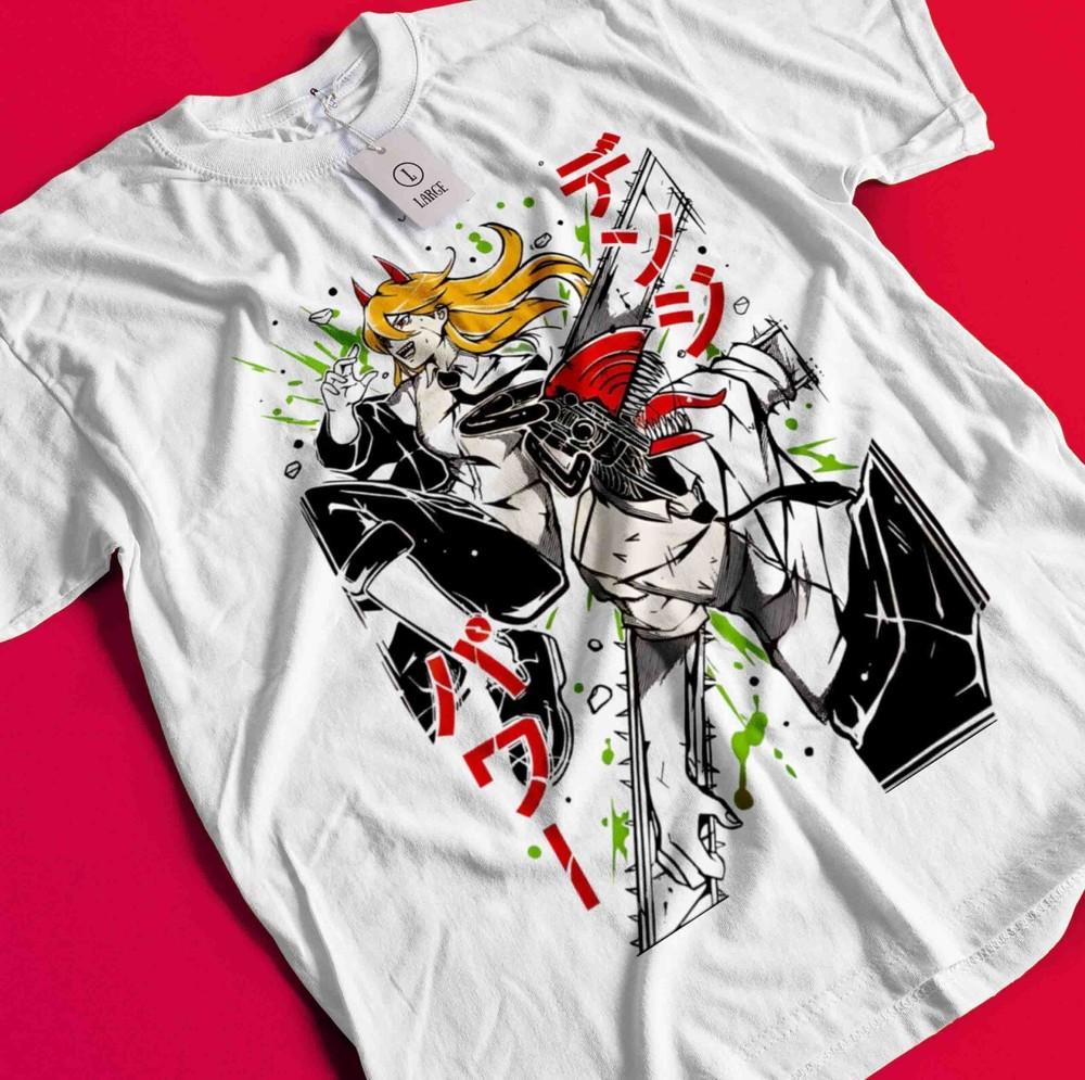 Chainsaw Man Makima T-Shirt Asa Aki Anime Denji Shirt Power Tshirt All Size Tee BB632