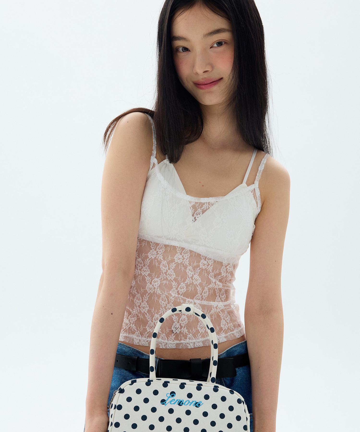 Limone Lace Sleeveless Top White/Free