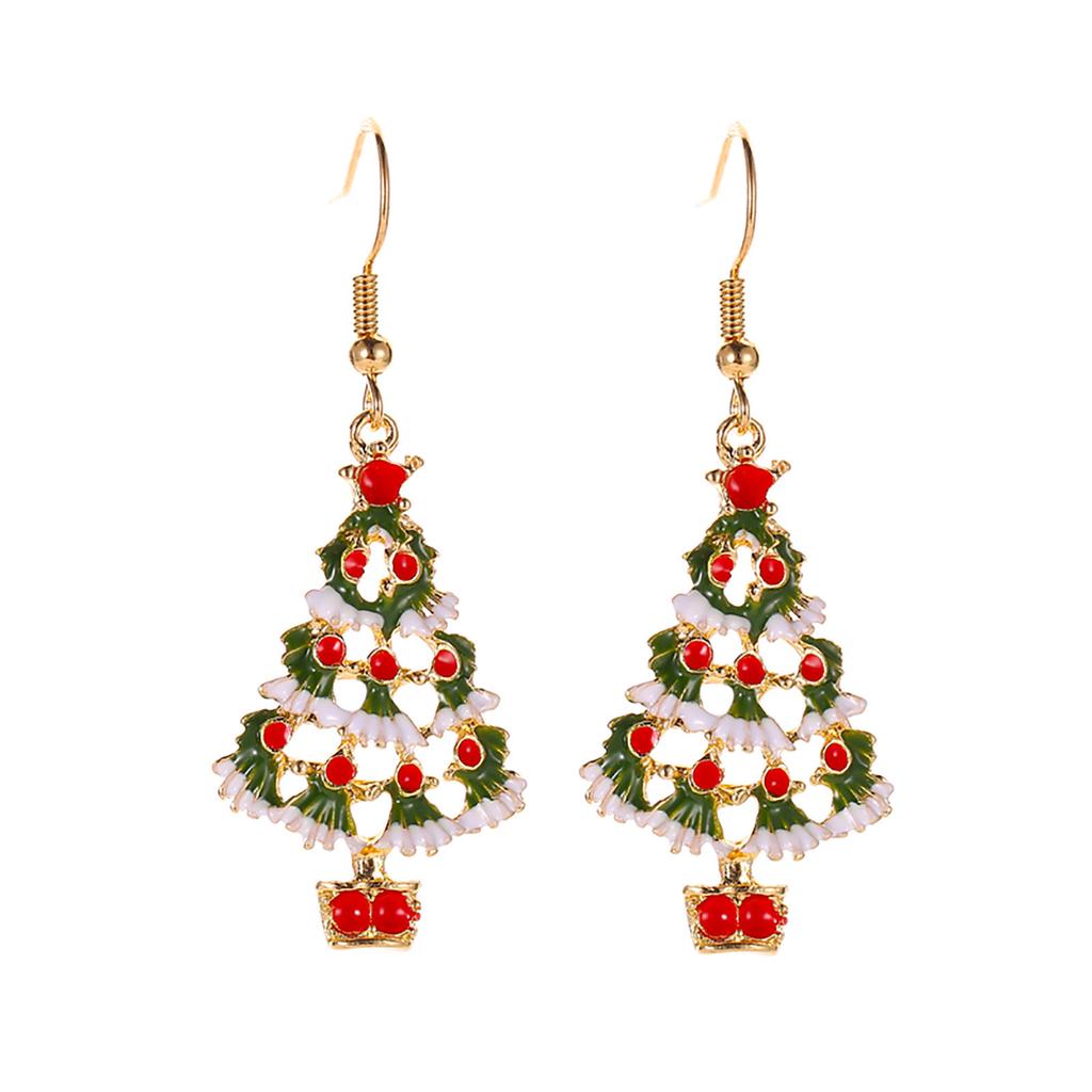 Christmas Tree Dangle Earrings Lightweight Holiday Jewelry Accessories for Seasonal Festive Wear Suitable for Various Occasions and Outfits