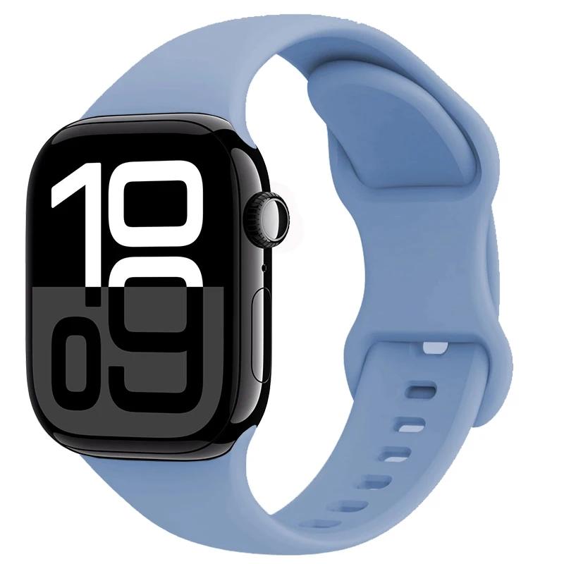 Silicone Strap for Apple Watch Band 45mm 41mm 44mm 40mm 49mm Series 10 46mm 42mm Bracelet for iWatch Ultra 9 8 7 6 5 4 SE2 Strap