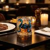 Durable Dishwasher Safe Glass Octopus Tentacle Whiskey Cup, Hand-Painted Devil Eye Drinking Artistic Collectible Cup High Borosilicate for Cocktails