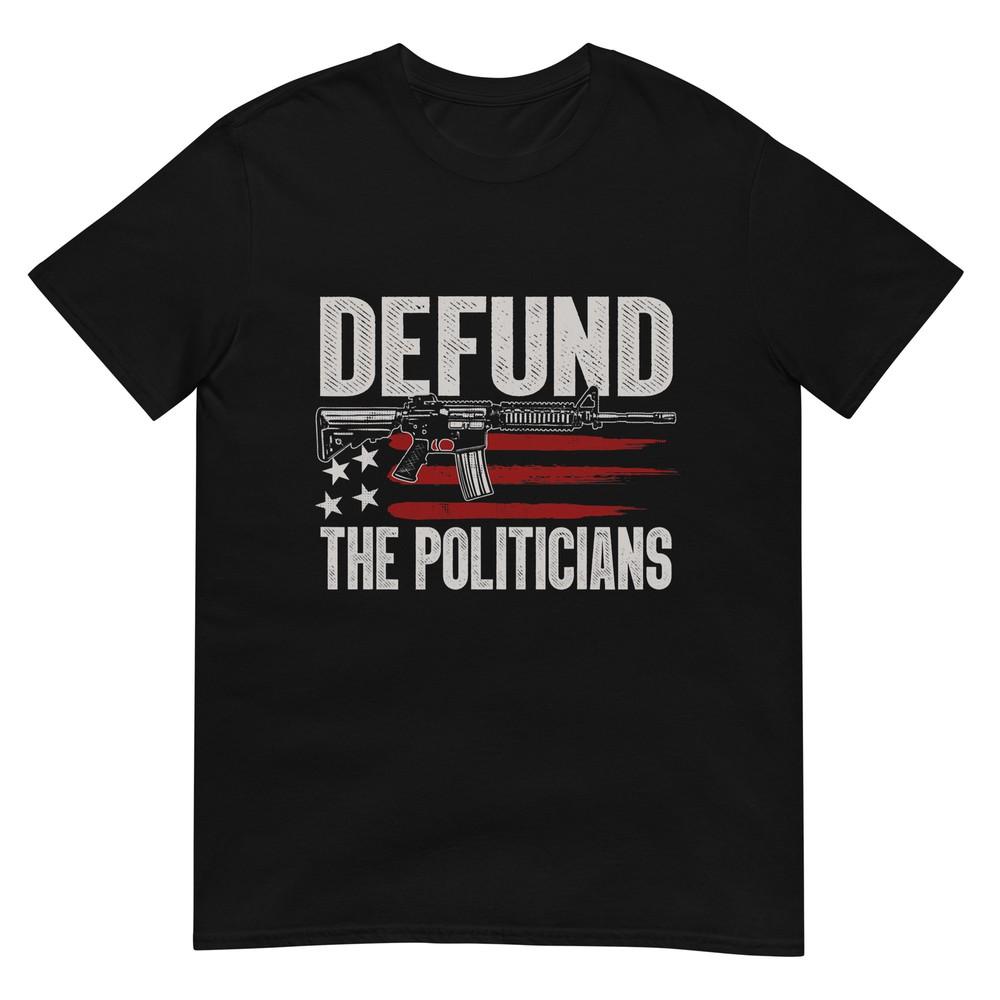Мужская футболка с изображением пистолета, флага США, либертарианского символа, надписью  Defund The Politicians S