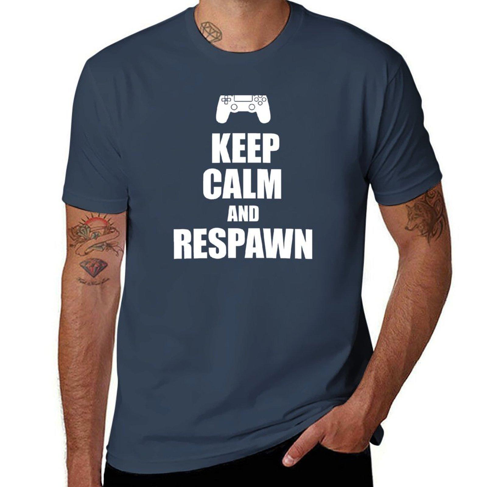 Gamer Keep Calm And Respawn Tshirt Holiday Lightweight Tshirt S