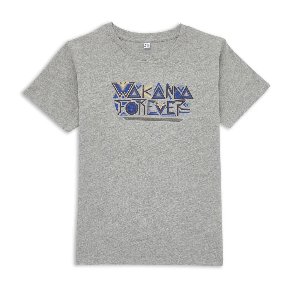 Wakanda Forever Stylized Kids T-Shirt - Grey - 3-4 Years 110
