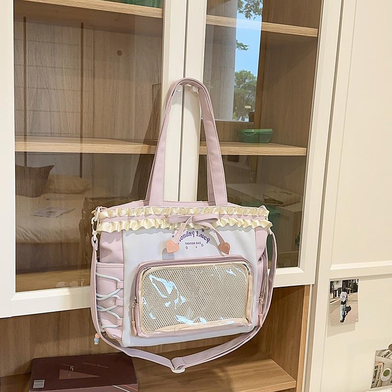 Wasserabweisender, verschleißfester Nylon-Rucksack im koreanischen Stil für High-School-Mädchen