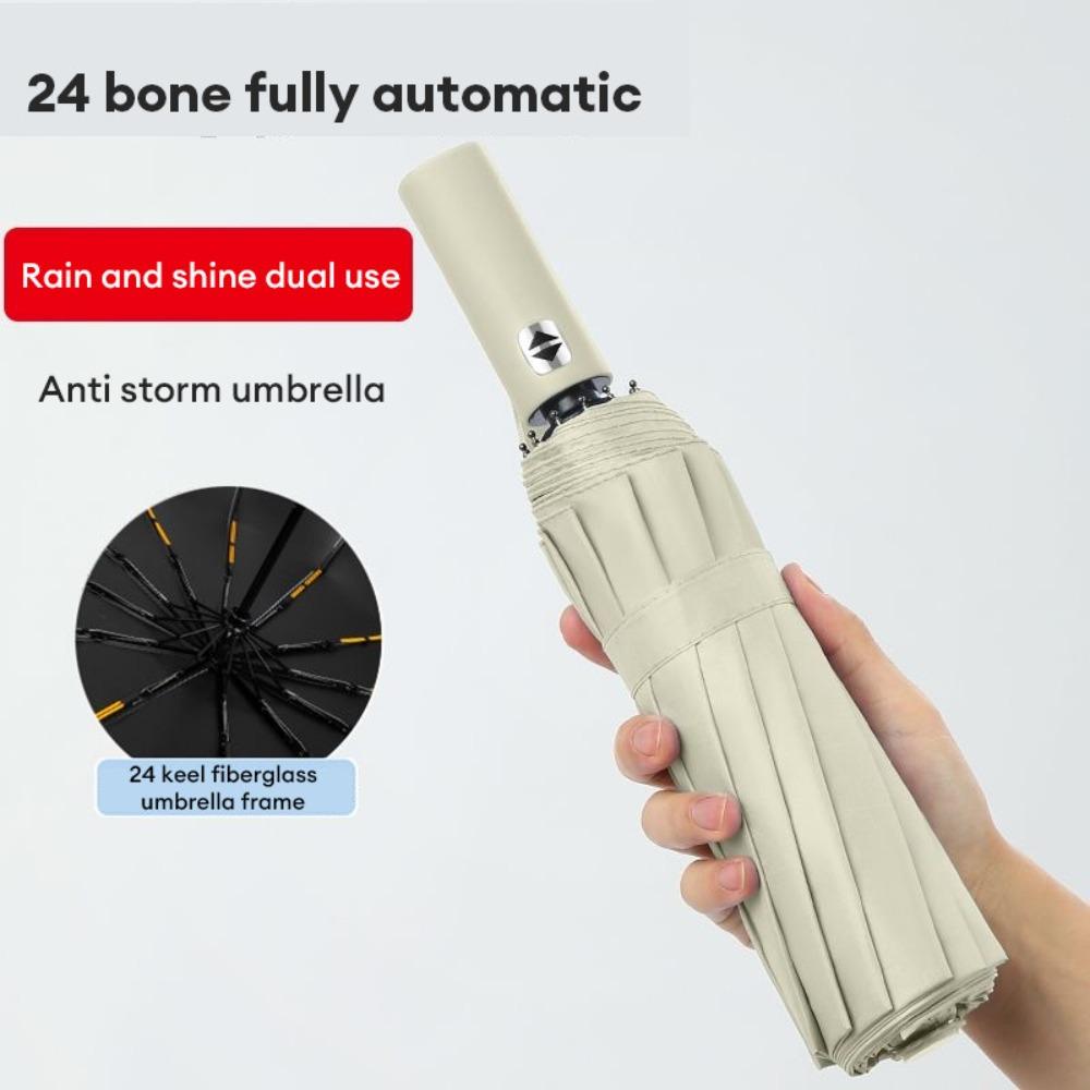 Solid Color Reinforced 24-Bone Umbrella Large Anti-UV Sunscreen Umbrella Summer