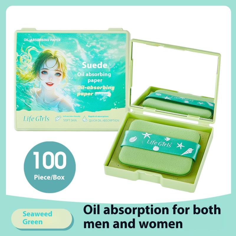 

100 шт. матирующие салфетки для лица, портативные, для удаления жирного блеска, очищающее средство для лица, контроль жирности, маслопоглощающие, инструменты для очищения лица зелёный