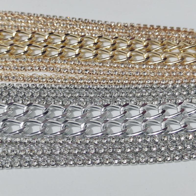 Sexy Geometric U-shaped Body Chain, Exaggerated Personality Multi-layer Rhinestone Chain, Fringed Waist Chain for Women