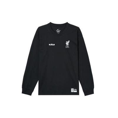 X LeBron James X Liverpool Graphic Long Sleeve Crew Neck Tee US Edition Men Tops Black FD4025-010