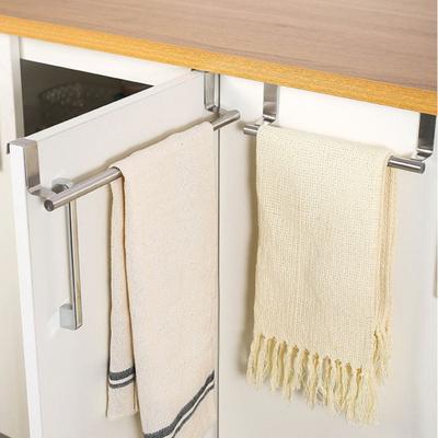 Наддверна вішалка для рушників для дверей шафи Регульована довжина Органайзер для рушників для ванної кімнати Не потрібно свердліти Полотенцедержатель Нержавіюча Вологонепроникна нержавіюча сталь