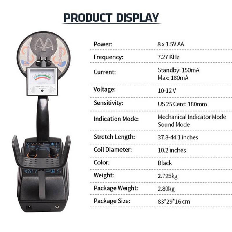 Waterproof Deep Sensitive Underground Metal Detector MD-5002 Gold Detectors MD5002 LCD Treasure Hunter Detector Circuit Black