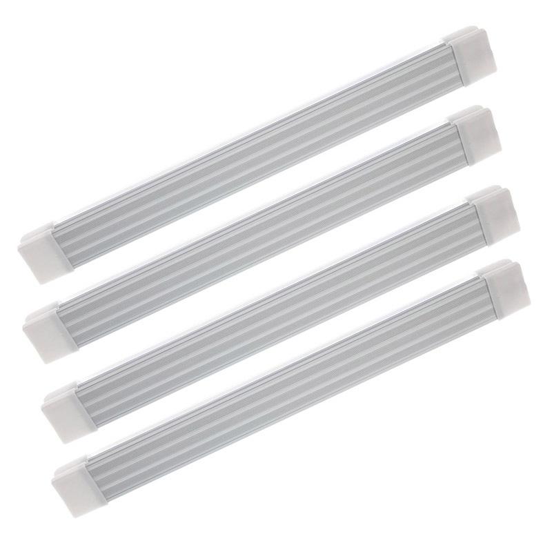 4Pcs 12V Interior LED Light Bars Strip Lamp With Switch For Car Trailer Truck Bed Van RV Cargo Boat Cabinet Caravan Camper Lorry