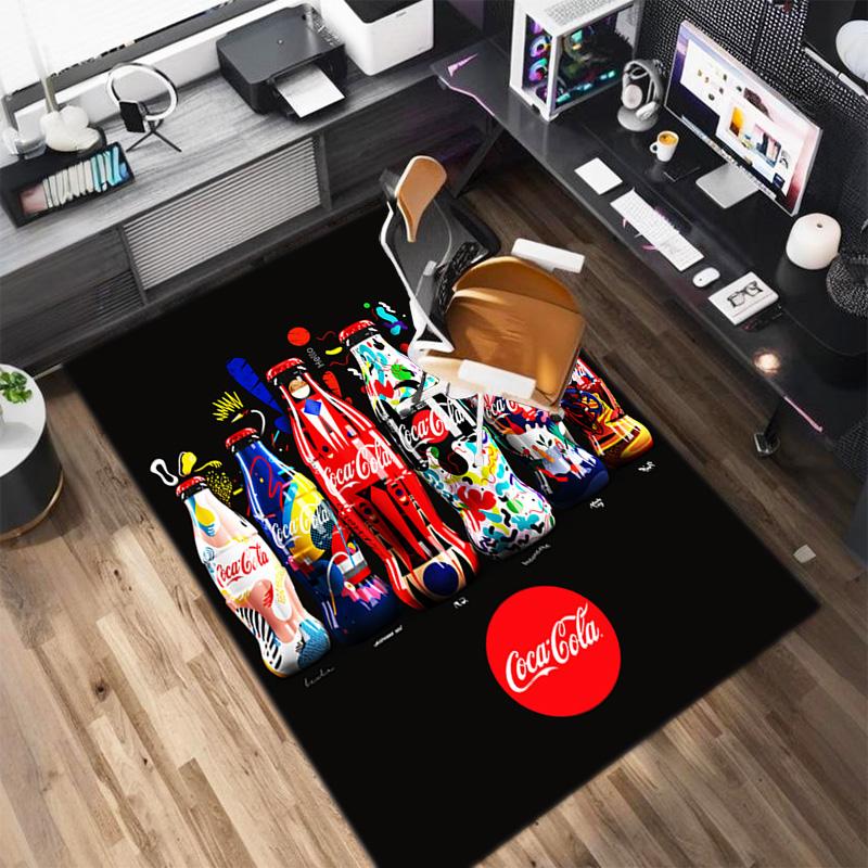 Christmas gift Halloween themed cola beverage Coca Cola carpet is suitable for living room and bedroom doormats office balcony decorative carpet V25