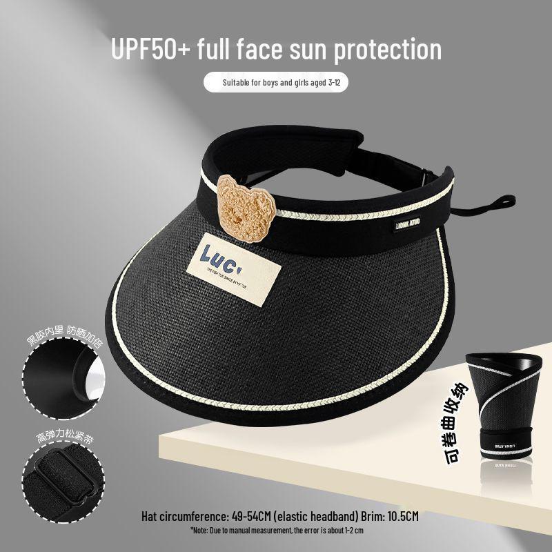 Kids' UV Protection Wide Brim Straw Sun Hat for Boys & Girls