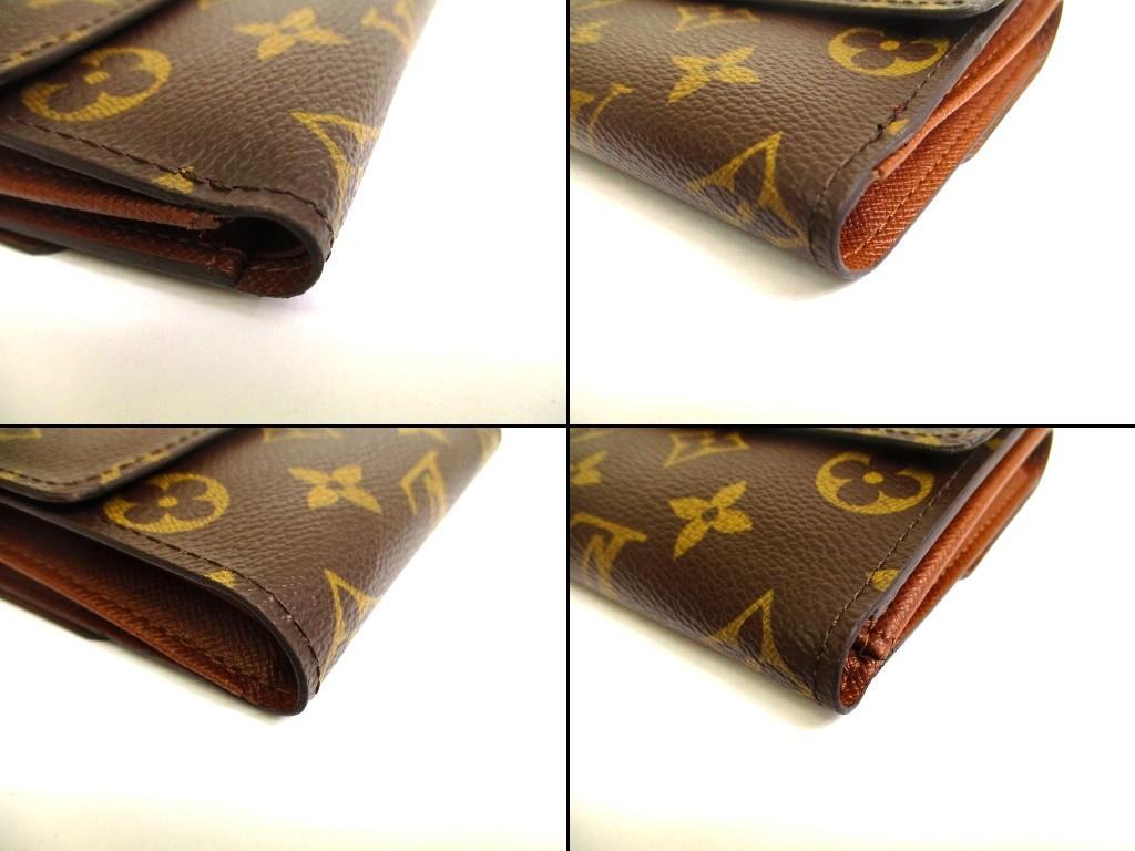 Authentic LOUIS VUITTON Monogram Brown Leather Bifold Wallet Compact Wallet #b124  Open Box