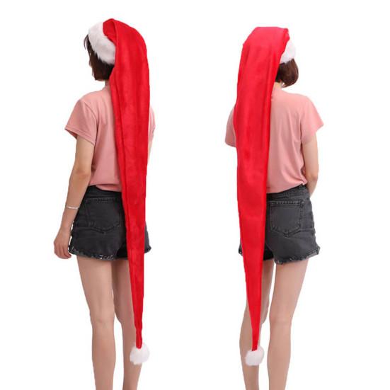 Yousheng Long Santa Hats for Adult Children Unisex Plush Christmas Hat with Fluffy White Fur Trim for Winter Christmas New Year Party