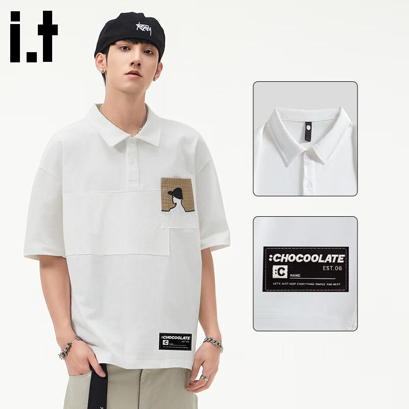 CHOCOOLATE Men s Patchwork Cotton Polo Shirt XL