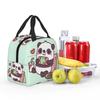 Cartoon Panda Playing Video Games Insulated Lunch Bag for Women Kids Portable Food Boxes Thermal Lunch Box Tote