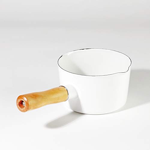 PEARL METAL Milk Pan, White, 12cm, Enamel, Bran Kitchen HB-4440