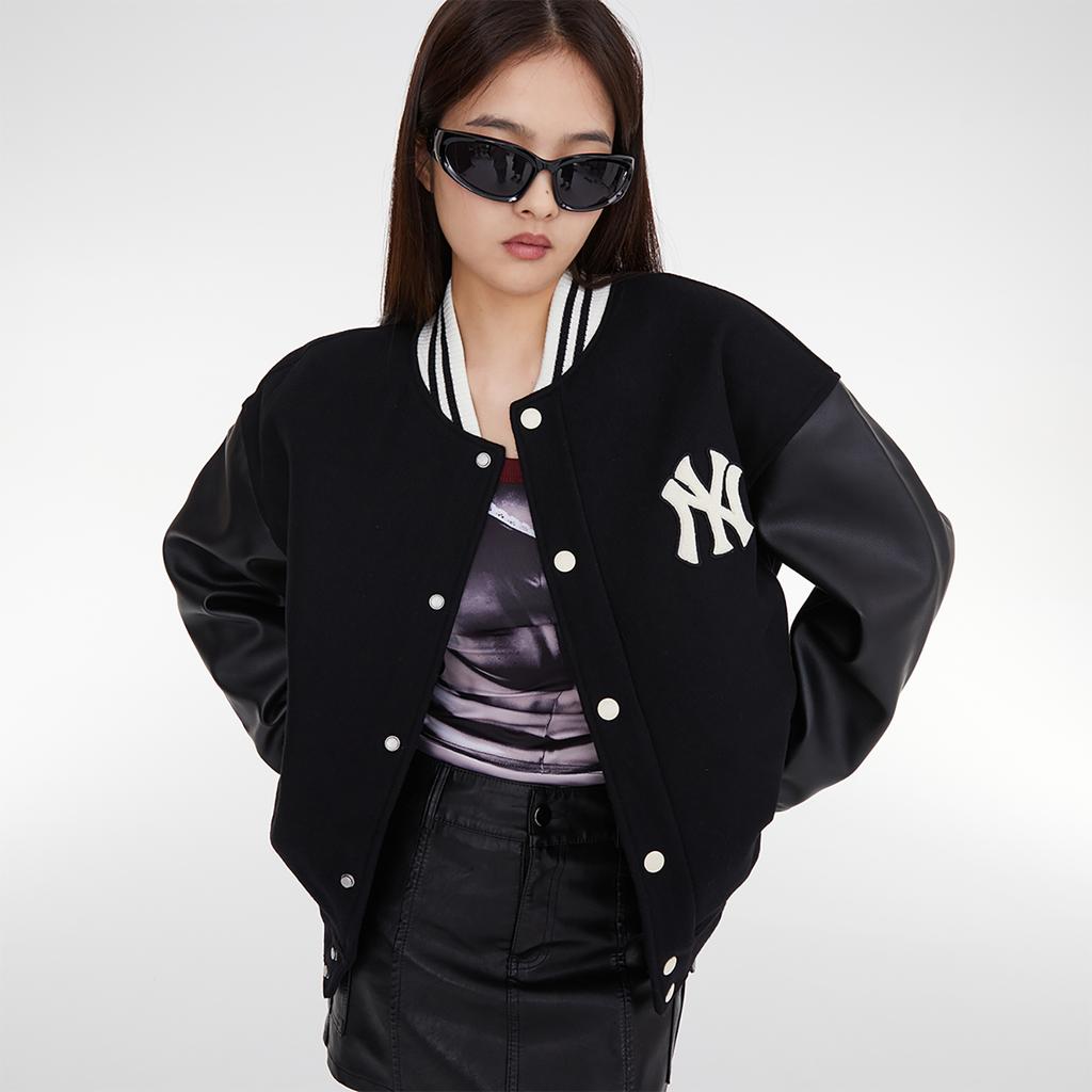 New MLB Baseball Jacket Unisex Black 3AJPV0634-50BKS