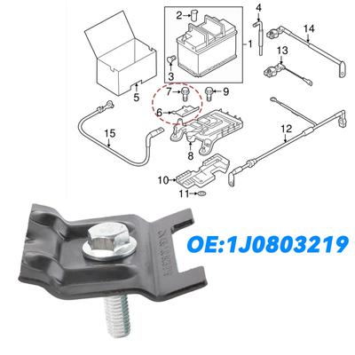 Batterie-Halteklammer + Bolzen für A3 Q3 VW Käfer CC Tiguan Jetta Polo Golf MK4 MK5 Passat B6 1J0803219 N10109210