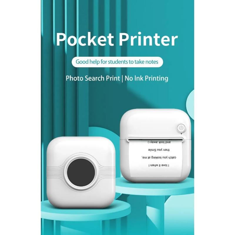 Portable Mini Thermal Printer Wirelessly BT 203dpi Photo Label Memo Wrong Question Printing With USB Cable Imprimante Portable