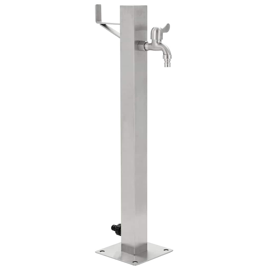 vidaXL Garten-Wassersäule Edelstahl Quadratisch 65 cm