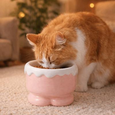 Non-Slip Ceramic Pet Bowl Anti-Spilling Large Capacity Cervical Spine Bowl Guarded Neck Anti-Overturning Bowl Dog Drinking