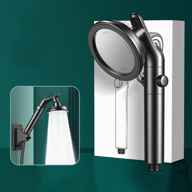Adjustable Handheld Overhead Spray Dual-use Shower Head Rotatable Elbow Shower Head Set Booster Large Water Output