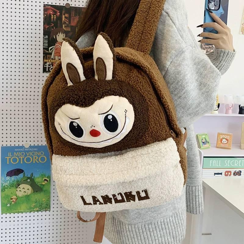 Shoulder Double Kids Cartoon Plush Backpack Student Large Schoolbag Capacity