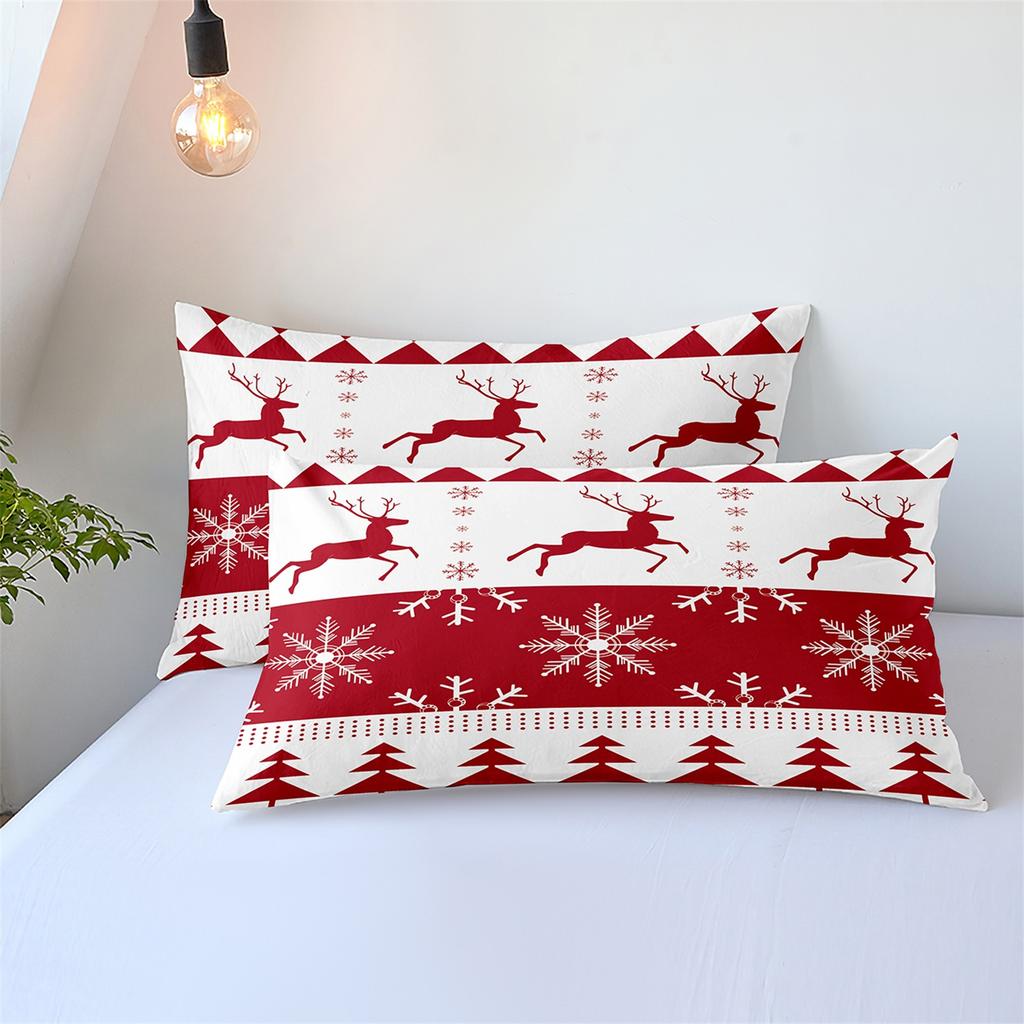 3D Digital Printing Three-Piece Set, Christmas, Christmas Elk, Bedding Kit