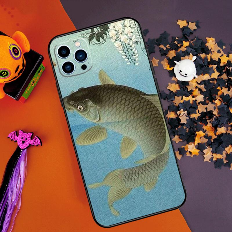 Carp Koi Fish Watercolor Bumper Case For iPhone 16 15 14 Pro Max 11 12 13 Pro Max Mini XR 15 16 Plus 16e Phone Cover