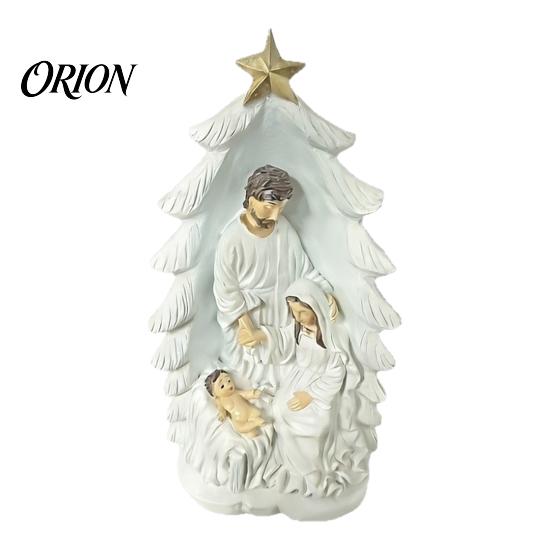 Small Holy Family Statue for Shelf Nativity Statue, Christmas Tree Resin Ornament, Hand-Painted Religious Home Decor Housewarming Tabletop Altar