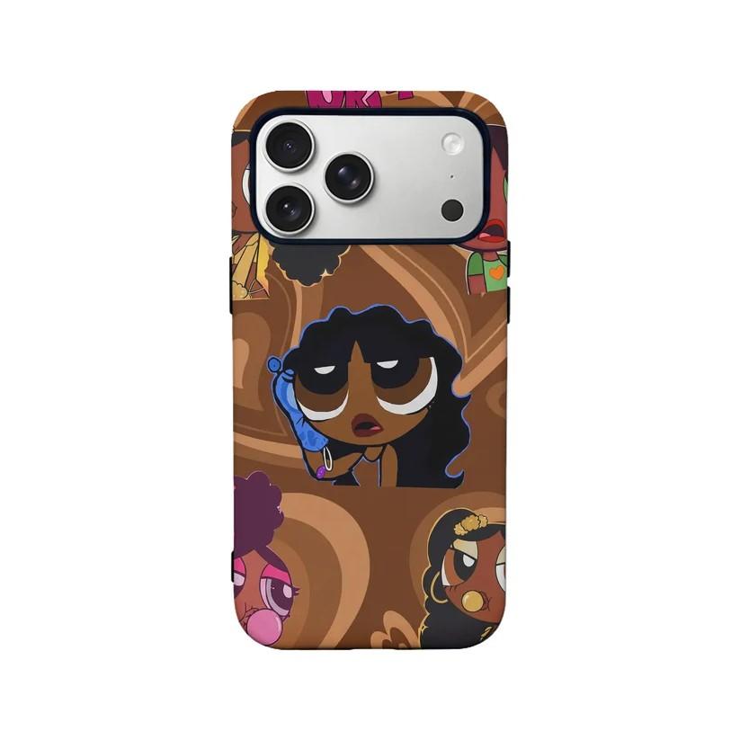 Luxury Clmj Cute The P-Powerpuffs Girls Phone Case for iPhone 17 16 15 14 13 12 11 X Air Pro Max Plus Double-layer Back Cover