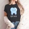 Aesthetic Funny Tooth Dentist Kawaii T-Shirt Women Short Sleeve Summer Fashion Tshirt Casual Black Fashion Tee Shirt O-Neck Tops