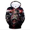 Skeleton Samurai Anime Fleece Sweatshirt, Men's Thick Warm Hooded Pullover, Skull Warrior Anime Motif Hoodie for Unique Dark Style