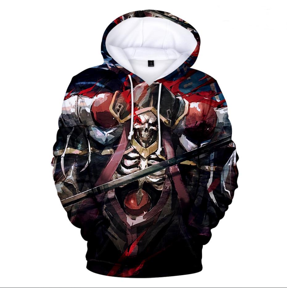 Skeleton Samurai Anime Fleece Sweatshirt, Men's Thick Warm Hooded Pullover, Skull Warrior Anime Motif Hoodie for Unique Dark Style
