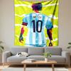 Messi Number 10 Argentina Jersey Back Geometric Pop Art Wall Tapestry Football Soccer Decor for Boys Bedroom Game Room Gift