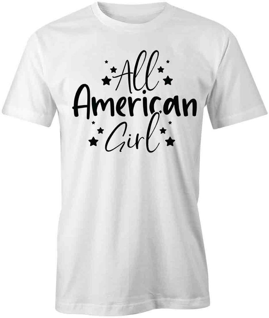 ALL AMERICAN GIRL TShirt Tee Short-Sleeved Cotton USA CLOTHING S1WSA258