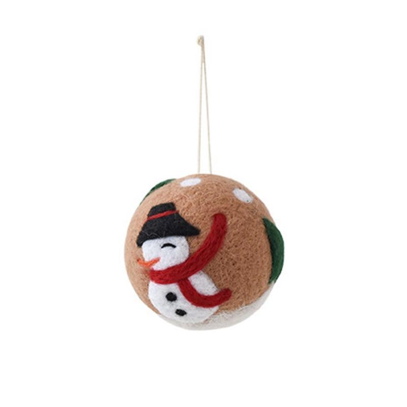 Christmas Tree Felt Ball Ornament with Hanging Loop, Soft 9CM Holiday Tree Decoration for Wreath and Festival Rooms