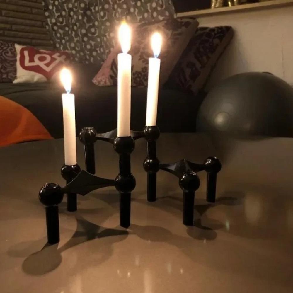 Metal Molecular Structure Candle Holder Nordic Triangle Candlestick Home Decore Candelabra Gift