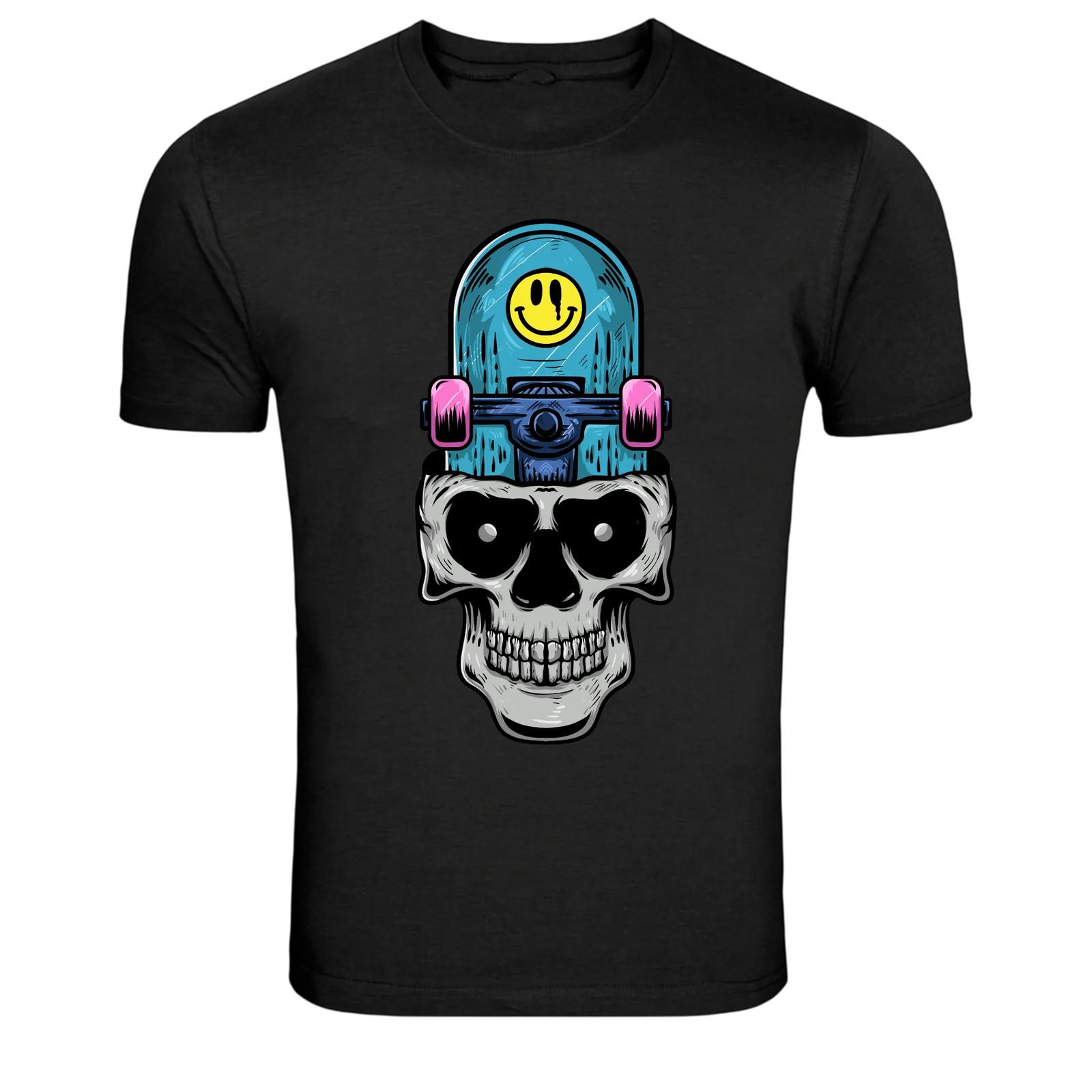 Retro Skull Vintage Sunset Graphic T-Shirt M
