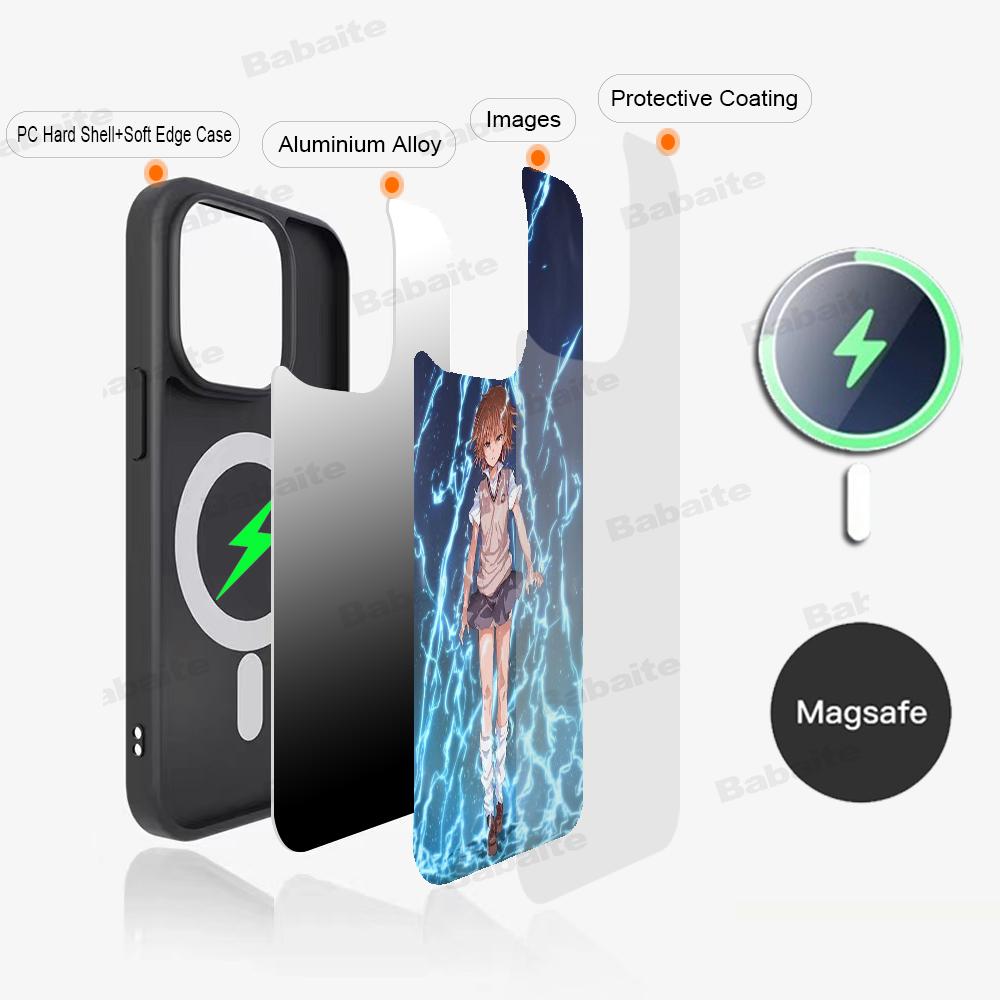 Anime M-Misaka Mikoto Cute Phone Case Magnetic Case For IPhone 16 14 13 12 11 15 Pro Max Plus For Magsafe Wireless Charge Cover