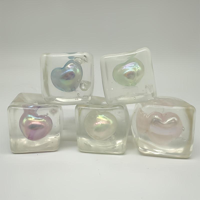 Luminous Heart-shaped Maltose Squeeze Toy Shine At Night Squishy Mochi Decompression Toy Soft Slow Rebound Toy Christmas Gifts