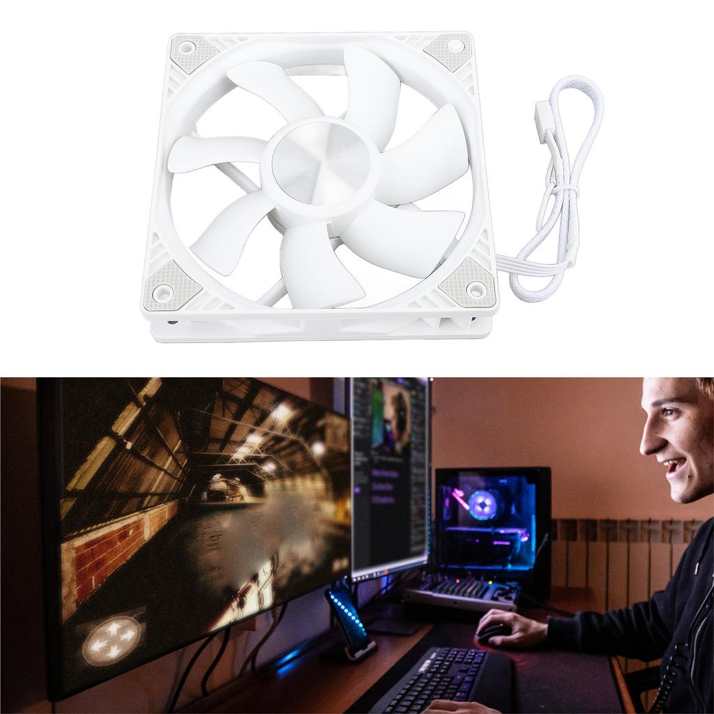 PC Case Fan 120mm PWM NaIntelligent Control MFDB Bring Case Cooling Fan with 4 Pin Extension Cable 12V