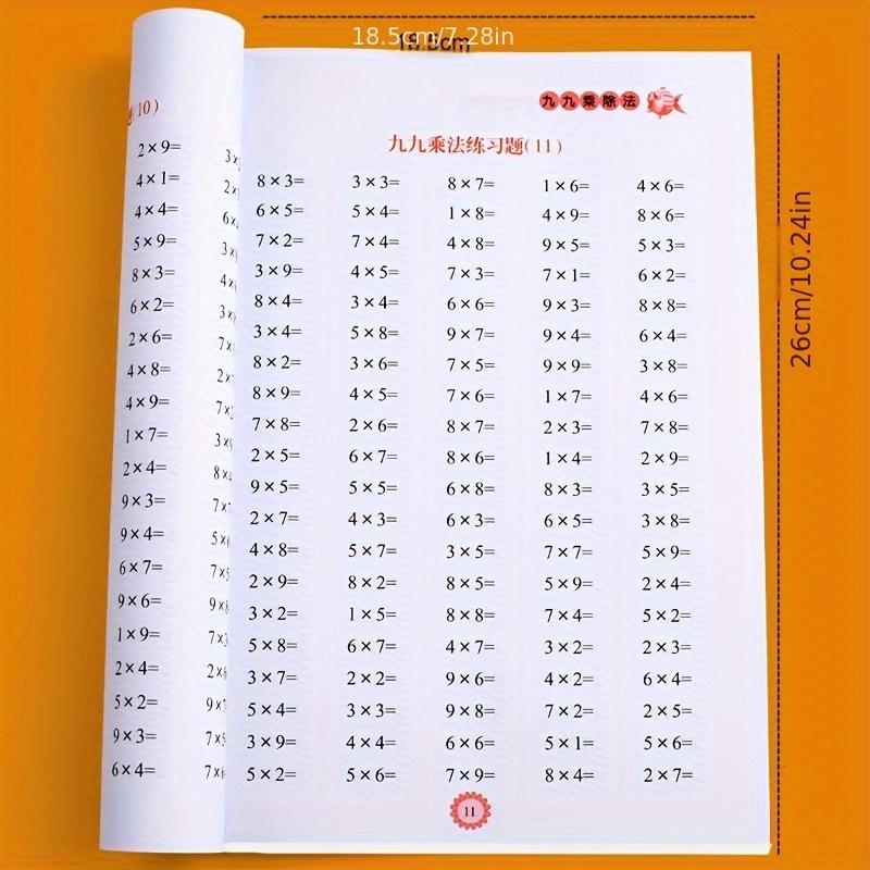 Times Tables gyakorlati munkafüzet: Szorzás és osztás 99-en belül - Gyakorlatok a szorzótábla memorizálásához matematikai munkafüzet